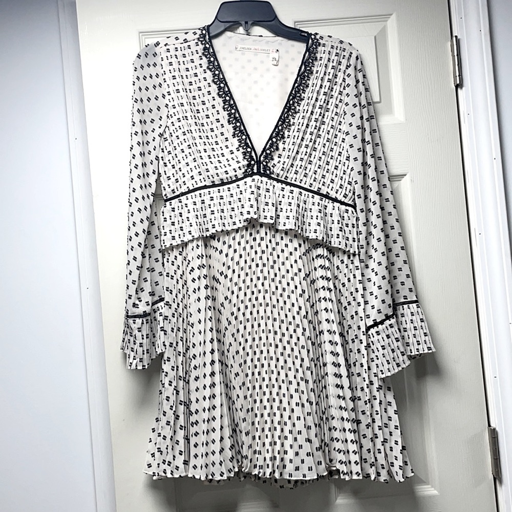 White and black dress